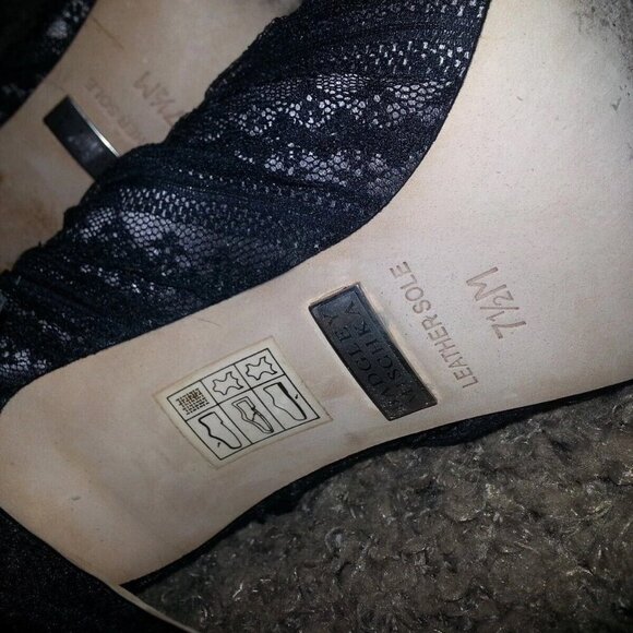 BADGLEY MISCHKA-BRYNN-Black Lace and Nude Pumps-Size 7.5M-Excellent - Picture 8 of 8